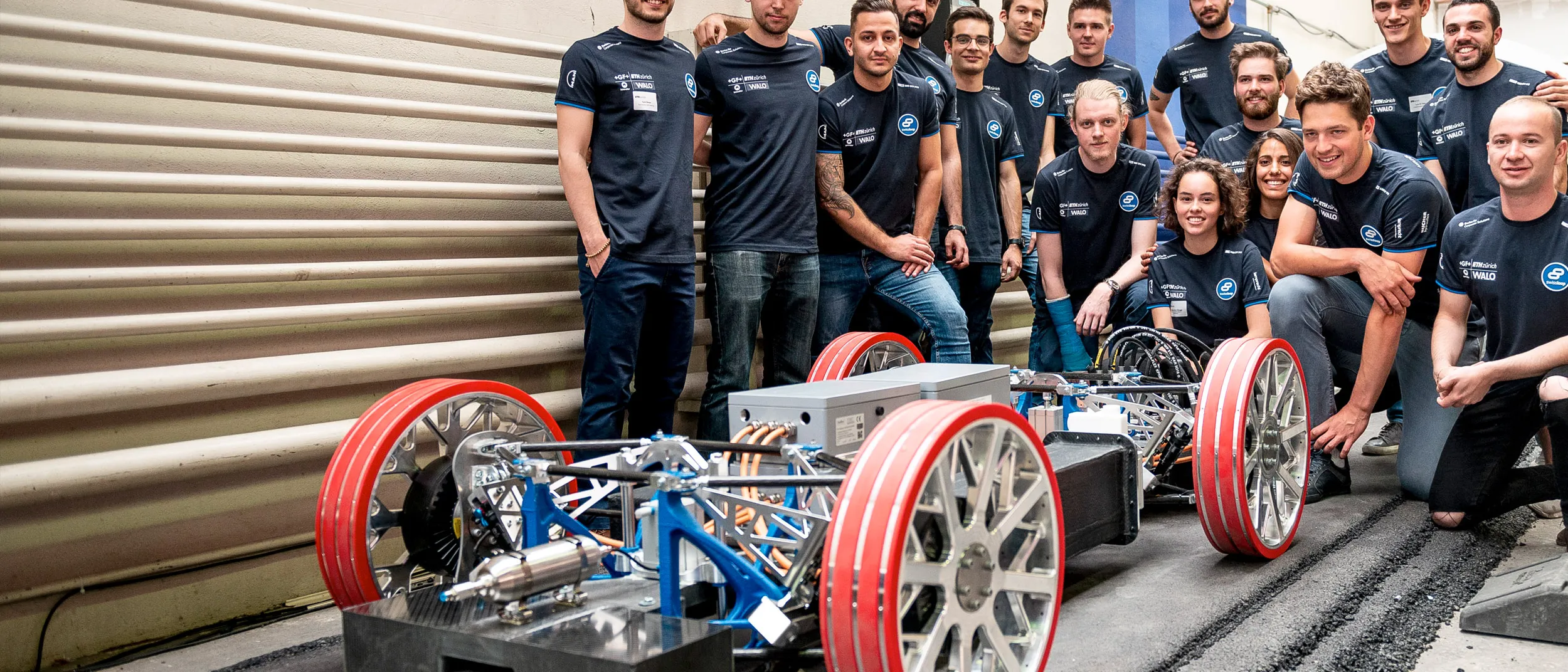 Swissloop Hyperloop pod with custom suspension by Suspension Center